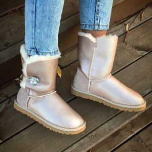 Угги женские UGG BAILEY BUTTON BLING Leather