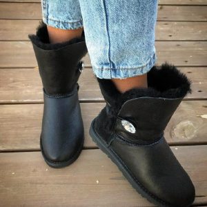 Угги женские UGG BAILEY BUTTON BLING Leather