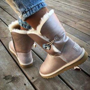 Угги женские UGG BAILEY BUTTON BLING Leather