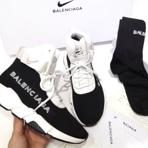 Кроссовки женские Balenciaga Nike Air Pegasus White Black