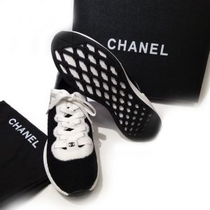 Кроссовки женские Chanel Black Wool