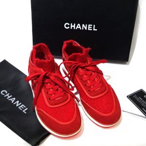 Кроссовки женские Chanel Red Angora