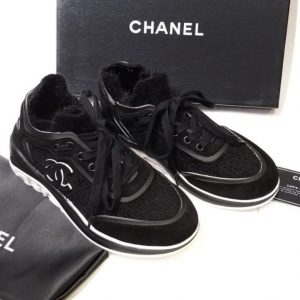 Кроссовки женские Chanel Black Angora