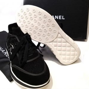 Кроссовки женские Chanel Black Angora