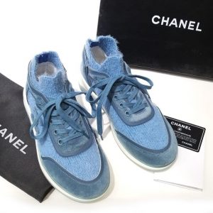Кроссовки женские Chanel Blue Angora