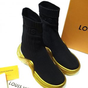 Кроссовки высокие женские Louis Vuitton ARCHLIGHT Black Gold
