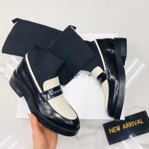 Сапоги женские Givenchy Black White and Socks