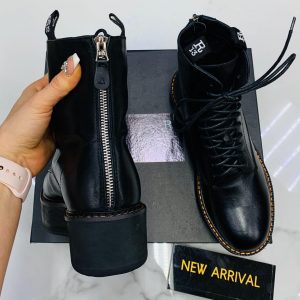 Ботинки женские R13 Single Stack Black Leather