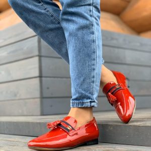 Лоферы женские Gucci Red Patent Leather