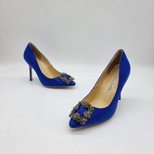 Туфли женские Manolo Blahnik 105 Hangisi Blue