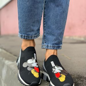Кроссовки женские Dolce & Gabbana SUPER QUEEN Black Mickey